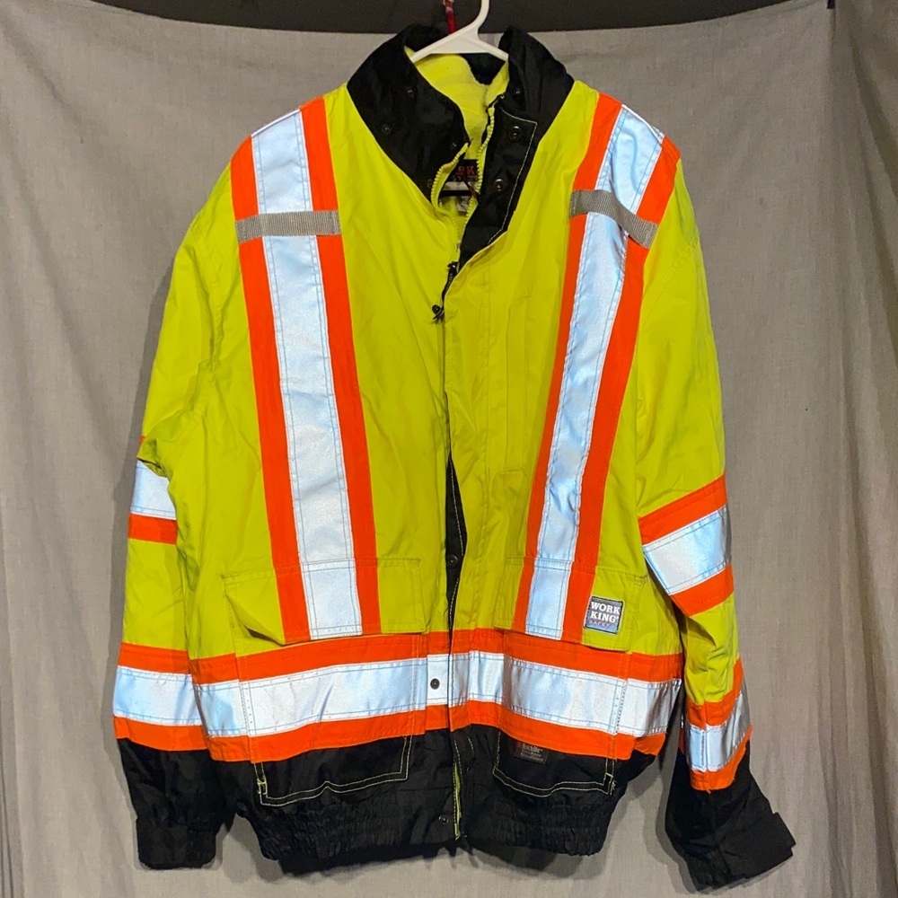High-Visibility Yellow and Orange Reflective Jacket 2 piece